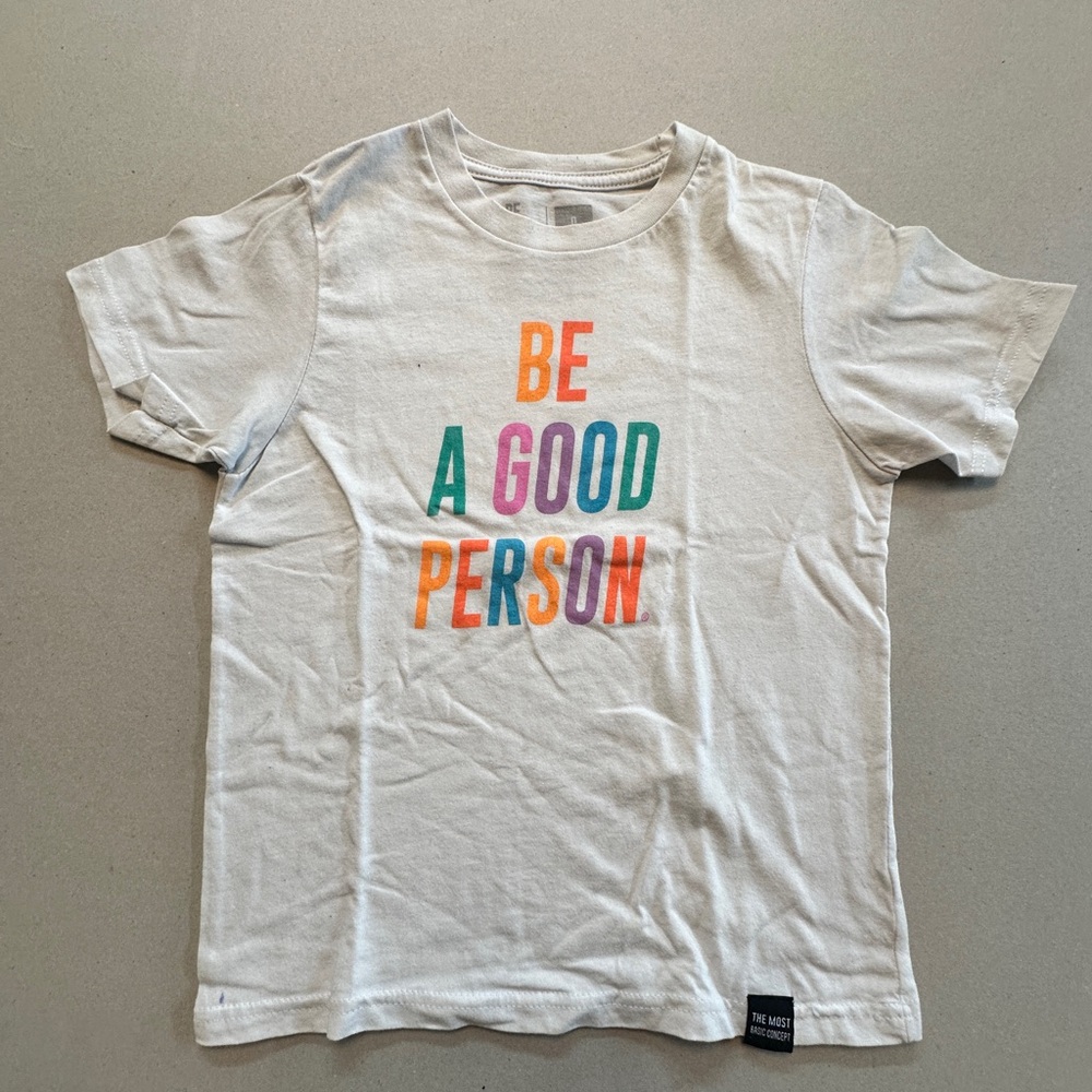 Kids White 'Be A Good Person' Short Sleeve Graphic Tee by